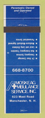 Matchbook Cover - Amoskeag Ambulanc Service Manchester NH