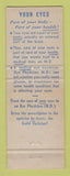 Matchbook Cover - Richard Ebner Optician Cleveland OH WEAR