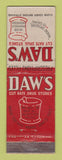 Matchbook Cover - Daws Drug Stores 1947 WORN