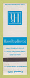 Matchbook Cover - Huron Road Hospital Cleveland OH