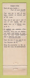 Matchbook Cover - Corley's Opticians Macon GA WEAR