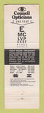 Matchbook Cover - Council Optical Buffalo Batavia Clarence West Seneca NY