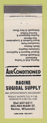 Matchbook Cover - Racine Surgical Supply Racine WI #1