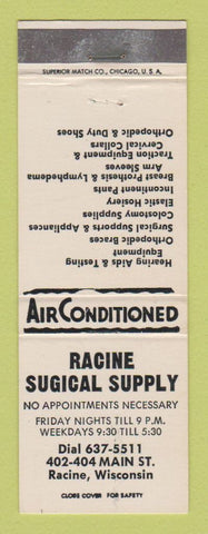 Matchbook Cover - Racine Surgical Supply Racine WI #2