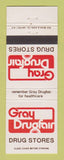 Matchbook Cover - Gray Drug Stores WHITE