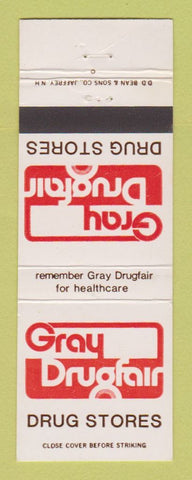 Matchbook Cover - Gray Drug Stores WHITE