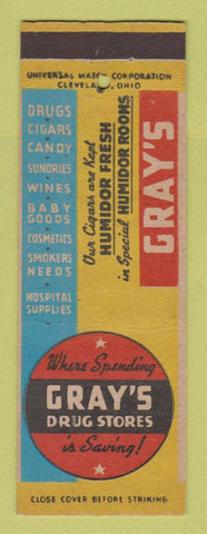 Matchbook Cover - Gray's Drug Stores