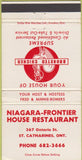 Matchbook Cover - Niagra Frontier House Drive In St Catherines ON 30 Strike