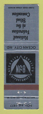 Matchbook Cover - National Federation of the Blind Convention Ocean City MD 1977