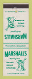 Matchbook Cover - Marshall's Drug Store Rexall DD Bean
