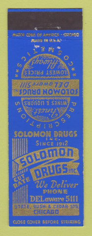 Matchbook Cover - Solomon Drug Stores Chicago IL