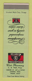Matchbook Cover - Watt Pharmacy Drug Store Lansing MI