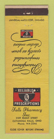 Matchbook Cover - Falls Pharmacy Drugs Cuyahoga Falls OH