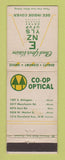 Matchbook Cover - COOP Optical Akron Stow Canton OH