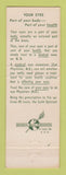 Matchbook Cover - Corley's Opticians Macon GA