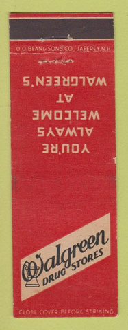 Matchbook Cover - Walgreens Drug Stores DD Bean