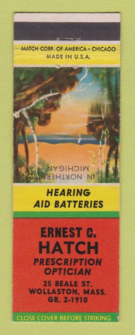 Matchbook Cover - Ernest Hatch Optician Wollaston MA