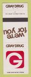 Matchbook Cover - Gray Drug Stores DD Bean