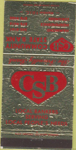 Matchbook Cover - Community State Bank Independence MO 30 Strike