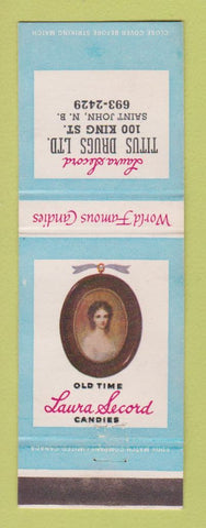 Matchbook Cover - Laura Secord Candy Titus Drug Store St John NB