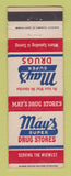 Matchbook Cover - May's Drug Stores