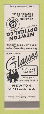 Matchbook Cover - Newton Optical Denver Colorado