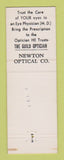 Matchbook Cover - Newton Optical Denver Colorado