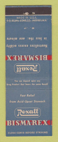 Matchbook Cover - Bismarex Rexall Drug Stores DD Bean
