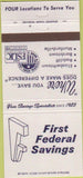 Matchbook Cover - First Federal Savings Bank Radcliff TN 30 Strike