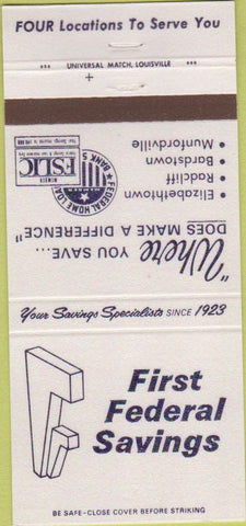 Matchbook Cover - First Federal Savings Bank Radcliff TN 30 Strike