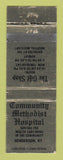 Matchbook Cover - Community Methodist Hospital Henderson KY WEAR