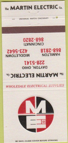 Matchbook Cover - Martin Electric Wholesale Dayton OH 30 Strike