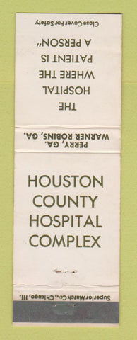 Matchbook Cover - Houston County Hospital Perry GA Warner Robins WEAR