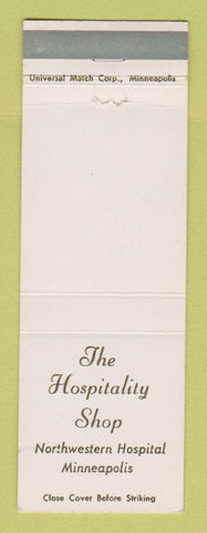 Matchbook Cover - Hospitality Shop Northwestern Hospital Minneapolis MN