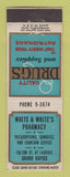 Matchbook Cover - White & White's Drug Store Grand Rapids MI POOR BACK WORN