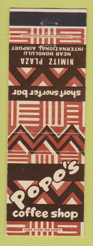 Matchbook Cover - Popo's Coffee Shop Honolulu Hawaii