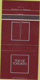 Matchbook Cover - Top of Toronto ON Canada Restaurant 30 Strike