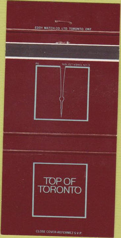 Matchbook Cover - Top of Toronto ON Canada Restaurant 30 Strike