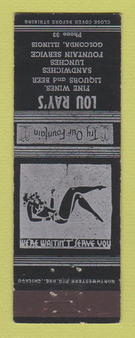 Matchbook Cover - Lou Ray's Restaurant Golconda IL girlie low phone #