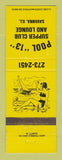 Matchbook Cover - Pool 13 Supper Club Savanna IL girlie