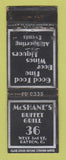 Matchbook Cover - McShane's Guffet Grill Dayton OH WORN