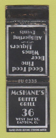 Matchbook Cover - McShane's Guffet Grill Dayton OH WORN