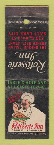 Matchbook Cover - Rotisserie Inn Salt Lake City UT WEAR