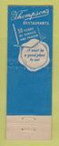 Matchbook Cover - Thompson's Restaurants CHAIN