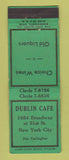 Matchbook Cover - Dublin Cafe New York City