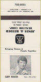Matchbook Cover - Jones  and  Reeder Realtor Fort St John BC 30 Strike