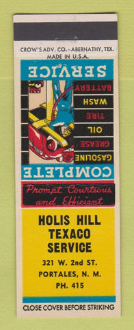 Matchbook Cover - Texaco oil gas Portales NM