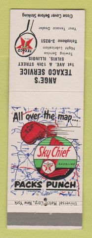 Matchbook Cover - Texaco oil gas Ange's Silvis IL