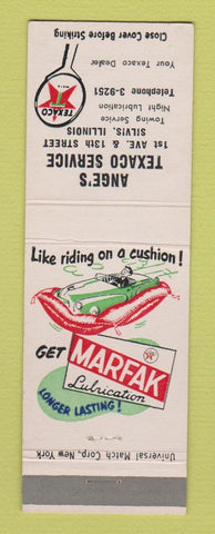 Matchbook Cover - Ange's Texaco oil gas Silvis IL