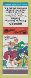Matchbook Cover - Howard Texaco oil gas Bowling Green KY hillbilly